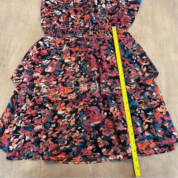 Evereve Womens Sleeveless Multi Color Floral V Neck Tiered Josie Dress Size S - Picture 10 of 11